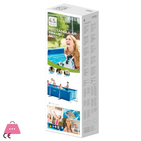Intex Pool Rectangular Easy Set Small Metal Frame Family Swimming Pool - 28273