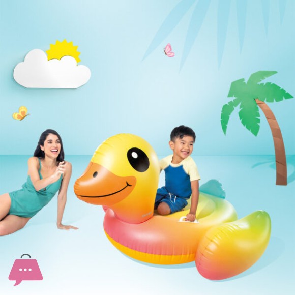 Intex Ride On Baby Duck Pool Floater 58 x 32 Inch - 57556