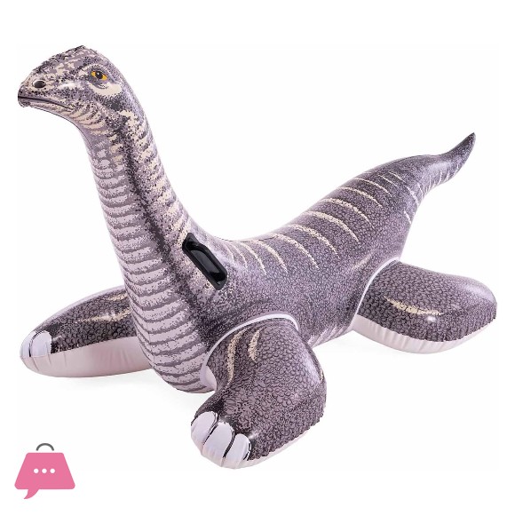 Intex Ride-On Realistic Design Brontosaurus Inflatable Float Wide Base for Stability, Gripping Handles 70 x 37 Inch - 57584