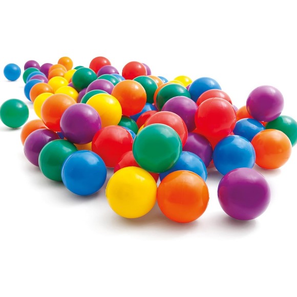 Intex Set of 100 Coloured Plastic Balls Diameter - 6.5CM - 49602