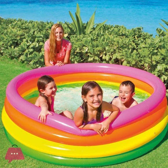 Intex Sunset Glow Four-Ring Pool - 5.5 Feet x 18 Inch - Age 3+ - 56441
