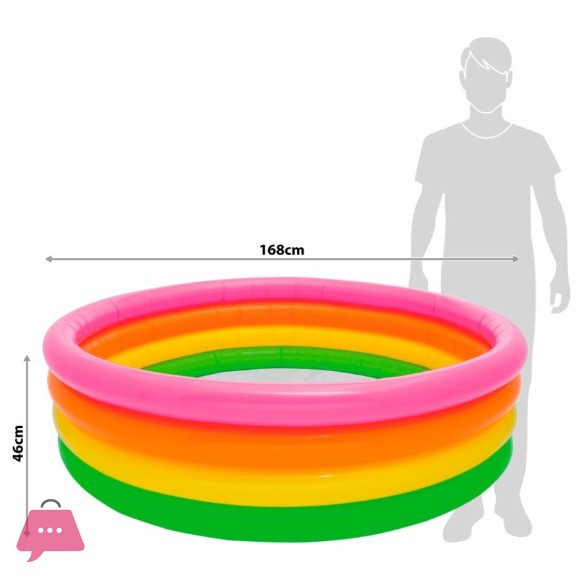 Intex Sunset Glow Four-Ring Pool - 5.5 Feet x 18 Inch - Age 3+ - 56441
