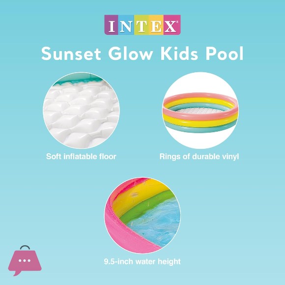 Intex Sunset Glow Pool - 4.8 Feet x 13 Inch - Age 3+ - 57422