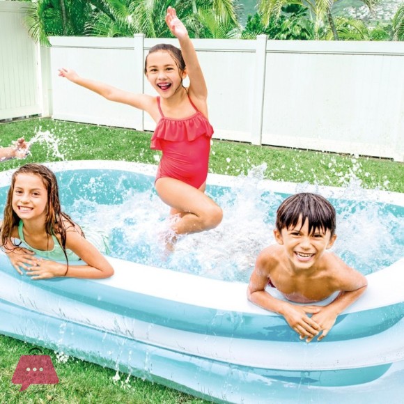Intex Swim Center Family Inflatable Pool - 8.5 x 5.75 x 1.8 Feet - 56483