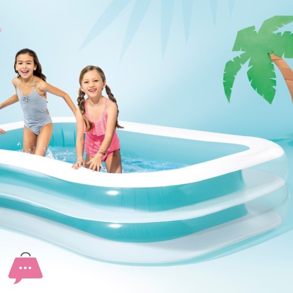 Intex Swim Center Family Inflatable Pool - 8.5 x 5.75 x 1.8 Feet - 56483