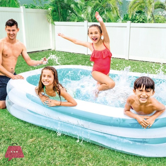 Intex Swim Center Family Inflatable Pool - 8.5 x 5.75 x 1.8 Feet - 56483