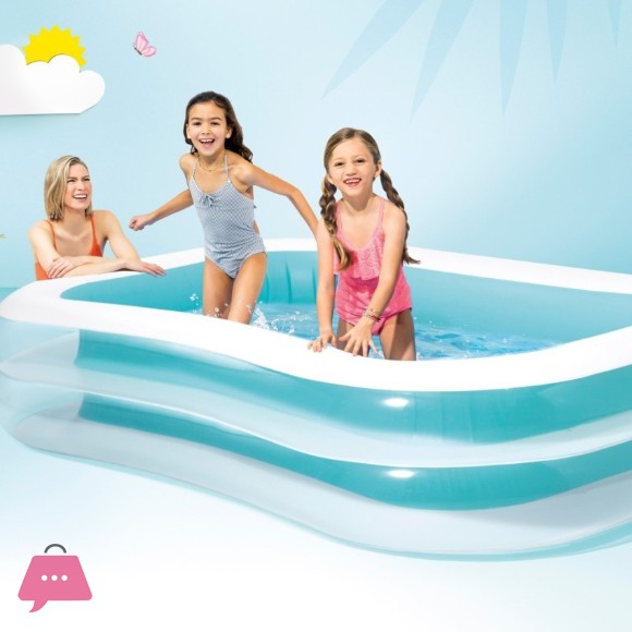 Intex Swim Center Family Inflatable Pool - 8.5 x 5.75 x 1.8 Feet - 56483