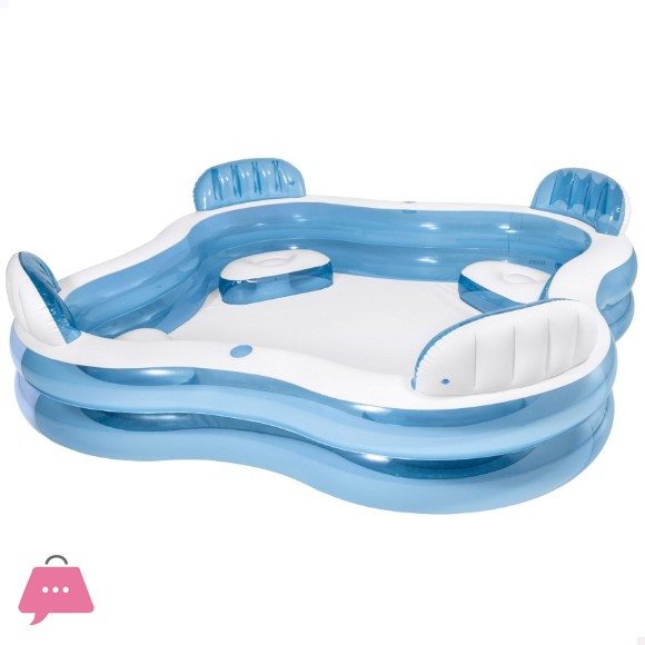 Intex Swim Center Family Lounge Inflatable Pool - 7.5 x 7.5 x 2.1 Feet - 56475