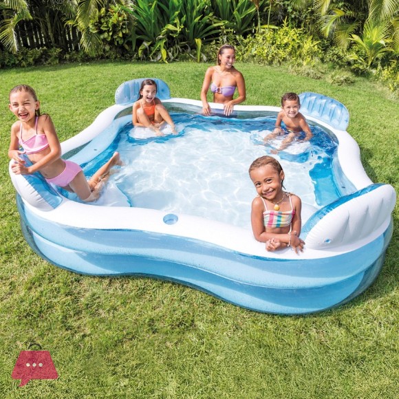 Intex Swim Center Family Lounge Inflatable Pool - 7.5 x 7.5 x 2.1 Feet - 56475