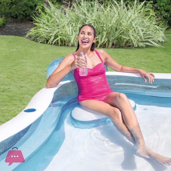Intex Swim Center Family Lounge Inflatable Pool - 7.5 x 7.5 x 2.1 Feet - 56475