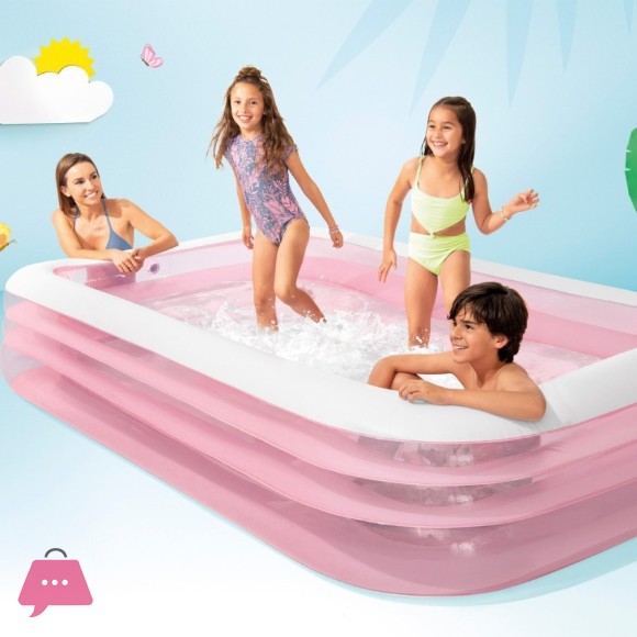 Intex Rectangular Swim Center Family Swimming Pool - 10 x 6 x 1.8 Feet - 58487