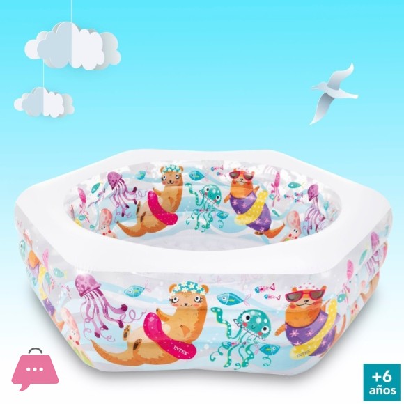 Intex Swim Center Ocean Reef Inflatable Pool - 6.25 x 5.8 x 2 Feet - 56493