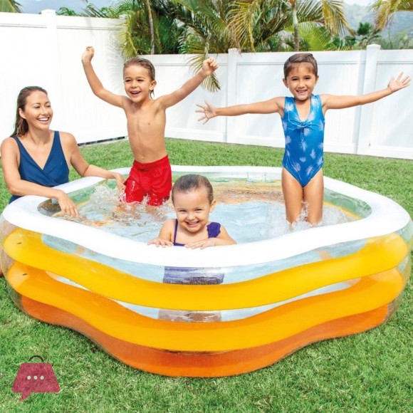 Intex Swim Center Summer Colors Pool - 6 x 5.9 x 1.75 Feet - Age 3+ - 56495