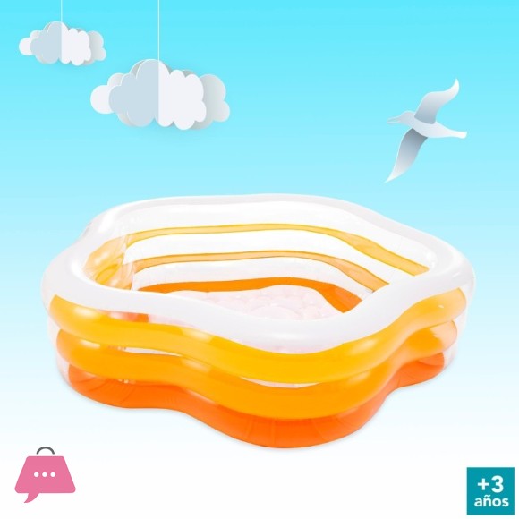 Intex Swim Center Summer Colors Pool - 6 x 5.9 x 1.75 Feet - Age 3+ - 56495
