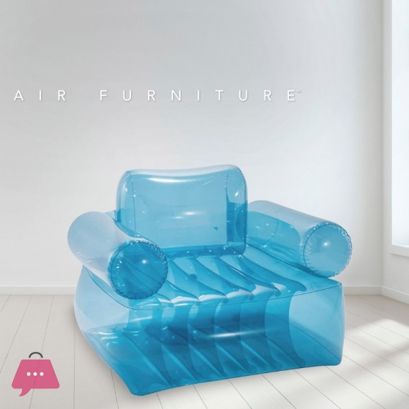 INTEX Transparent Blue Inflatable Armchair with Arms 109x107x79 cm - 66503