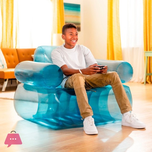 INTEX Transparent Blue Inflatable Armchair with Arms 109x107x79 cm - 66503