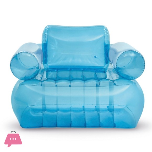 INTEX Transparent Blue Inflatable Armchair with Arms 109x107x79 cm - 66503
