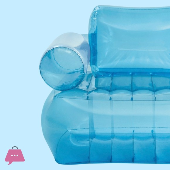 INTEX Transparent Blue Inflatable Armchair with Arms 109x107x79 cm - 66503