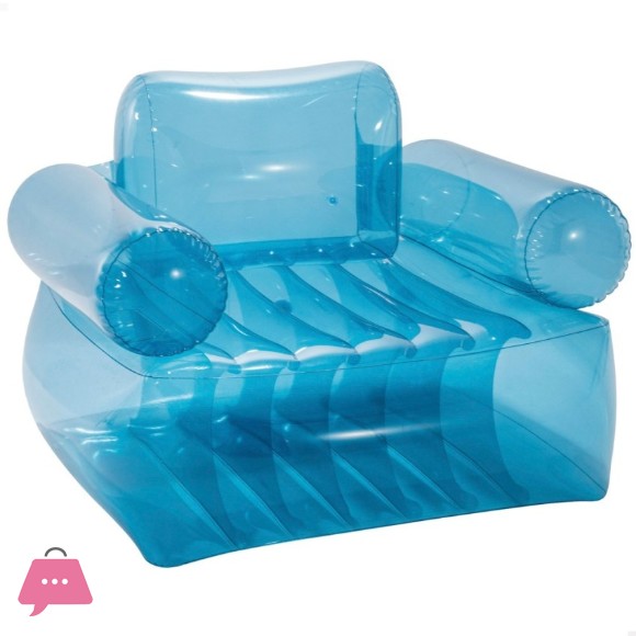 INTEX Transparent Blue Inflatable Armchair with Arms 109x107x79 cm - 66503