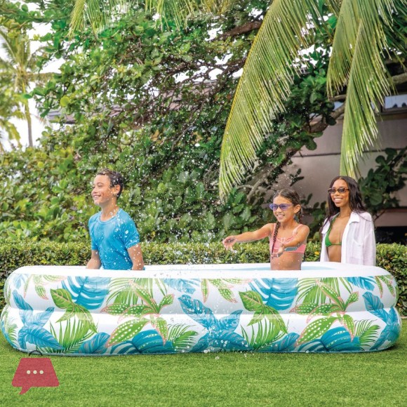 INTEX Tropical Inflatable Pool with Leaf Print and Drain Plug - 57177