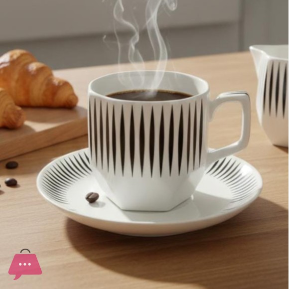 Lifestyle Ceramic 6 Cup 6 Saucer