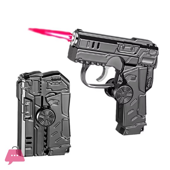 Multi Functional Folding Dual Form Decompression Gyro Gun Shaped Lighter