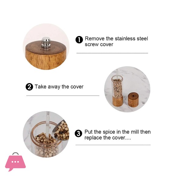 Salt and Pepper Grinder Manual Refillable Salt and Pepper Mill 1Pcs