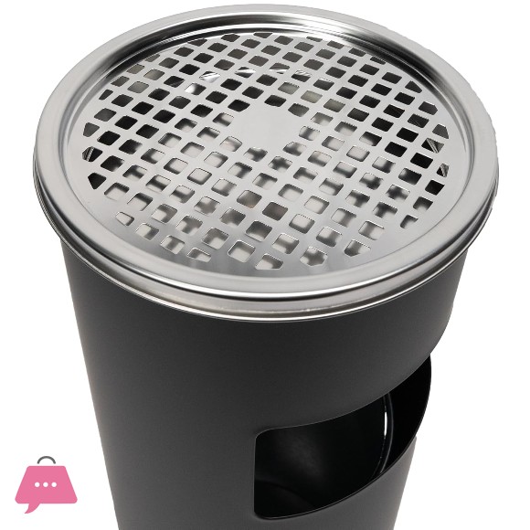Stainless Steel Ashtray Bin Dusbin Recycle Bin Black