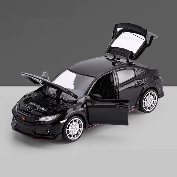 1:24 HONDA CIVIC TYPE R Alloy Sports Car Model Diecast Toy Racing Car Model Sound and Light