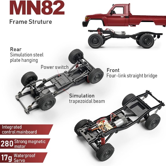 2.4GHz Toyota Land Cruiser Licensed RC Truck: 1:12 Scale 4x4