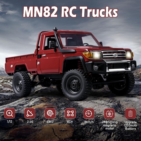 2.4GHz Toyota Land Cruiser Licensed RC Truck: 1:12 Scale 4x4