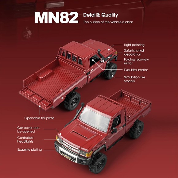 2.4GHz Toyota Land Cruiser Licensed RC Truck: 1:12 Scale 4x4