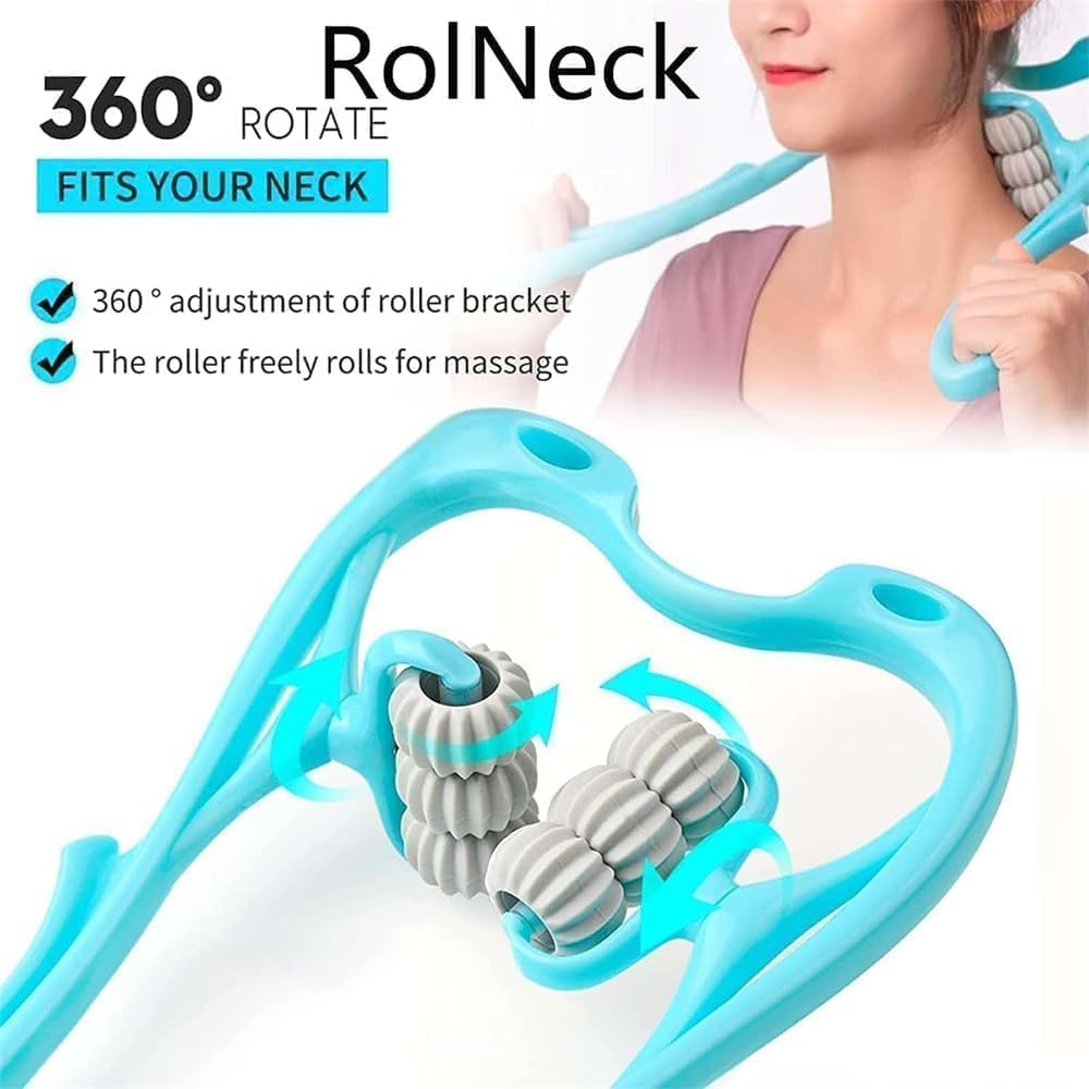 Handheld Neck Massager Roller 6 Balls Massage Point