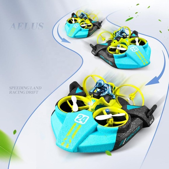 3-in-1 RC Hovercraft Boat Drone Race Car Toy
