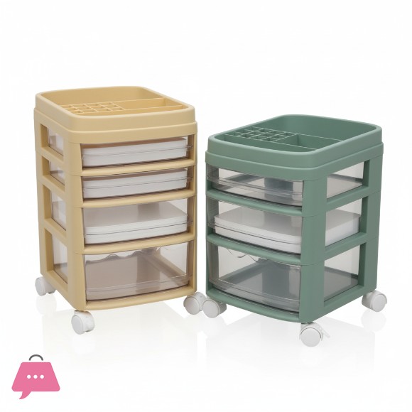 3 LAYER ROLLING DRAWERS STORAGE UNIT JEWELLERY SCHOOL STUDY TABLE TOP UNDER DESK
