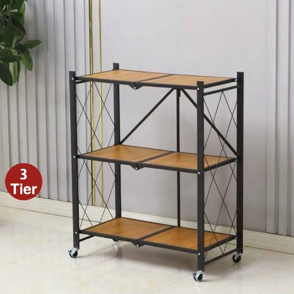 3-Shelf Multi-Purpose Iron Trolley Organizing Stand