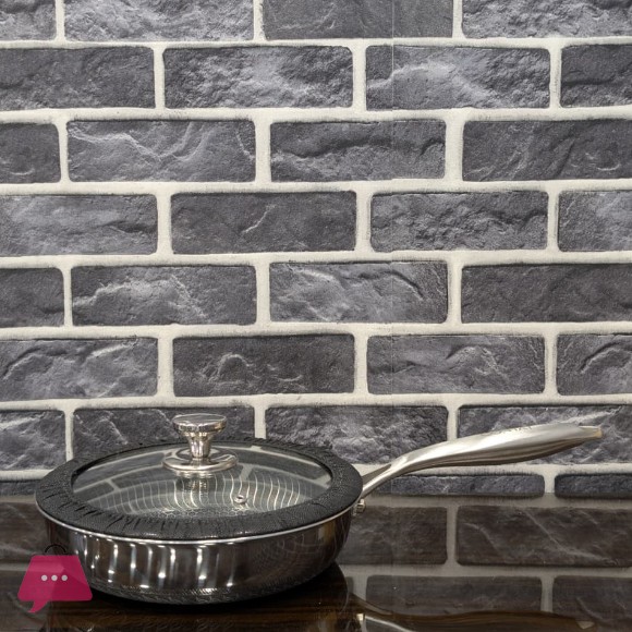304 Stainless Steel Honeycomb Laser Coated Non-stick Single Handle Wok with Lid Induction Safe - 30CM