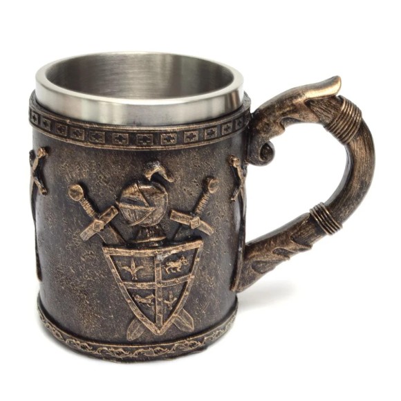 3D Coffee Mug Knight Made of Steel and Resin