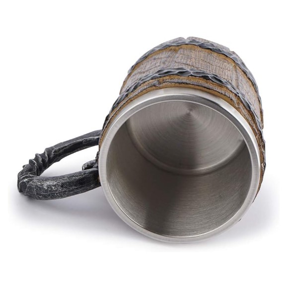 3D Coffee Mug Wooden Barrel Made of Steel and Resin
