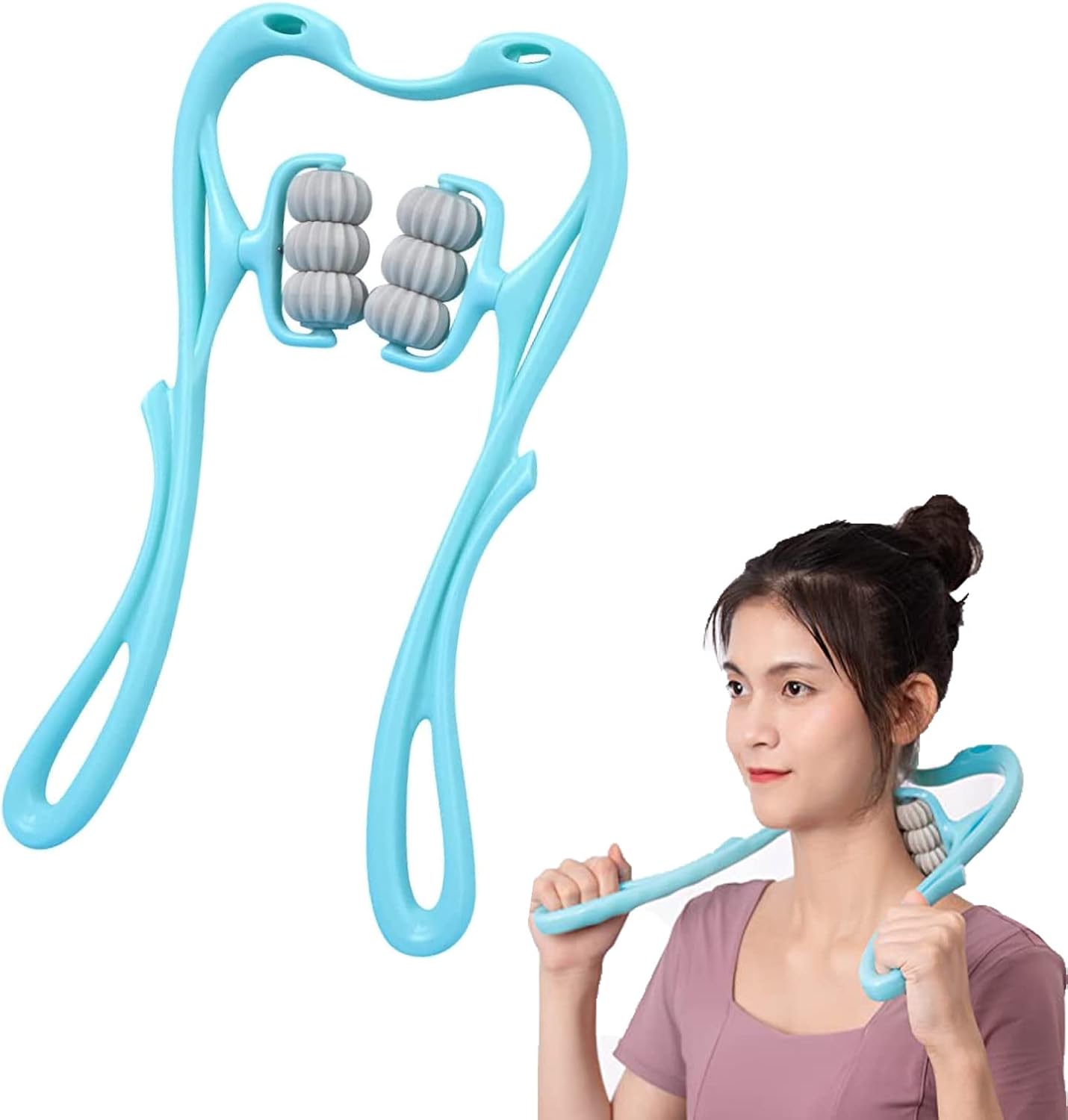 Handheld Neck Massager Roller 6 Balls Massage Point