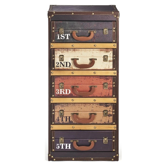 5 Compartments Suitcase Look Retro Suitcase Shelf - 41 x 30 x 64 cm