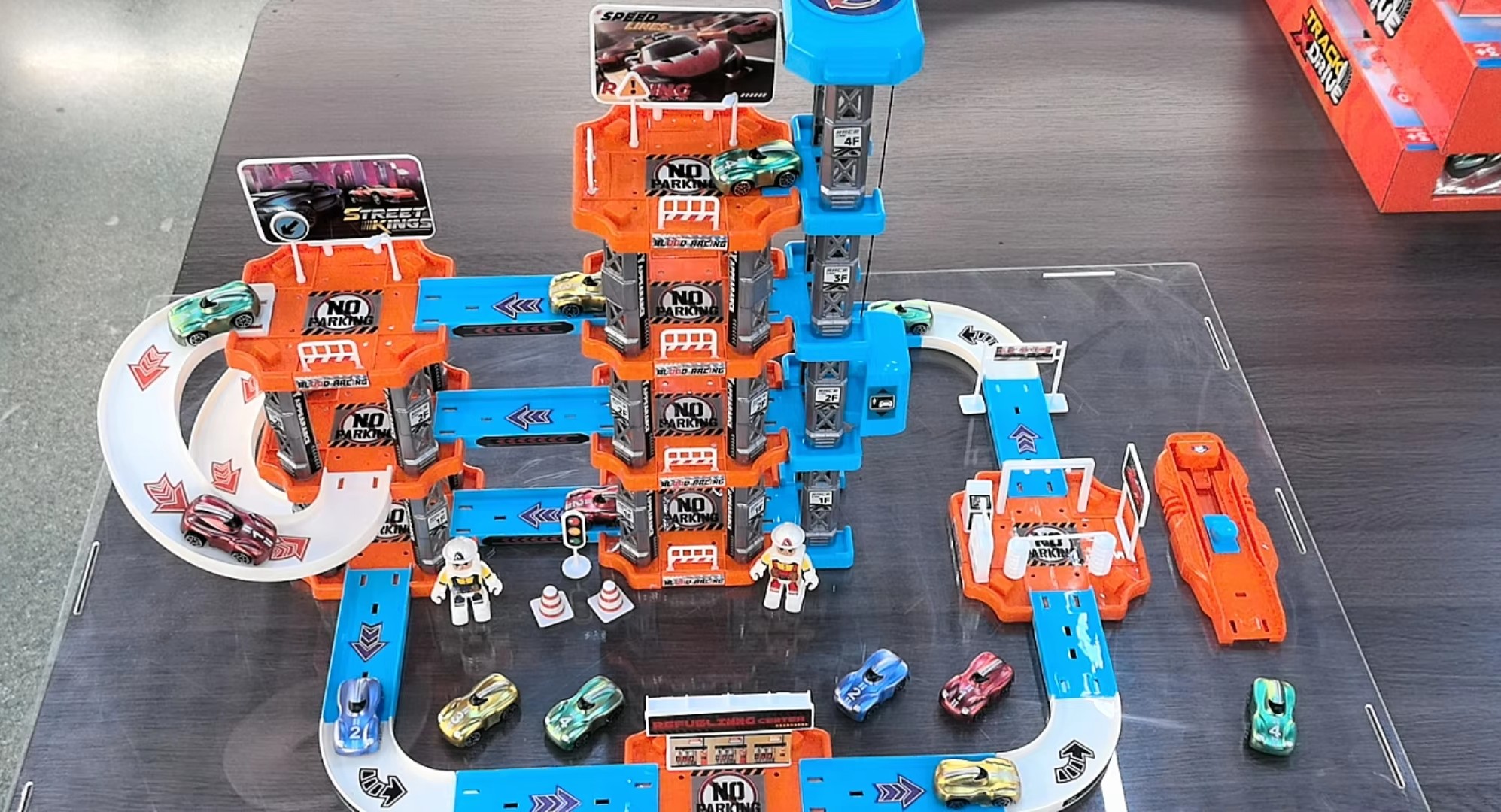 5-layer-diy-assembly-railway-construction-slide-toy-parking-lot-exciting-catapult-track-car-racing-kit-123pcs