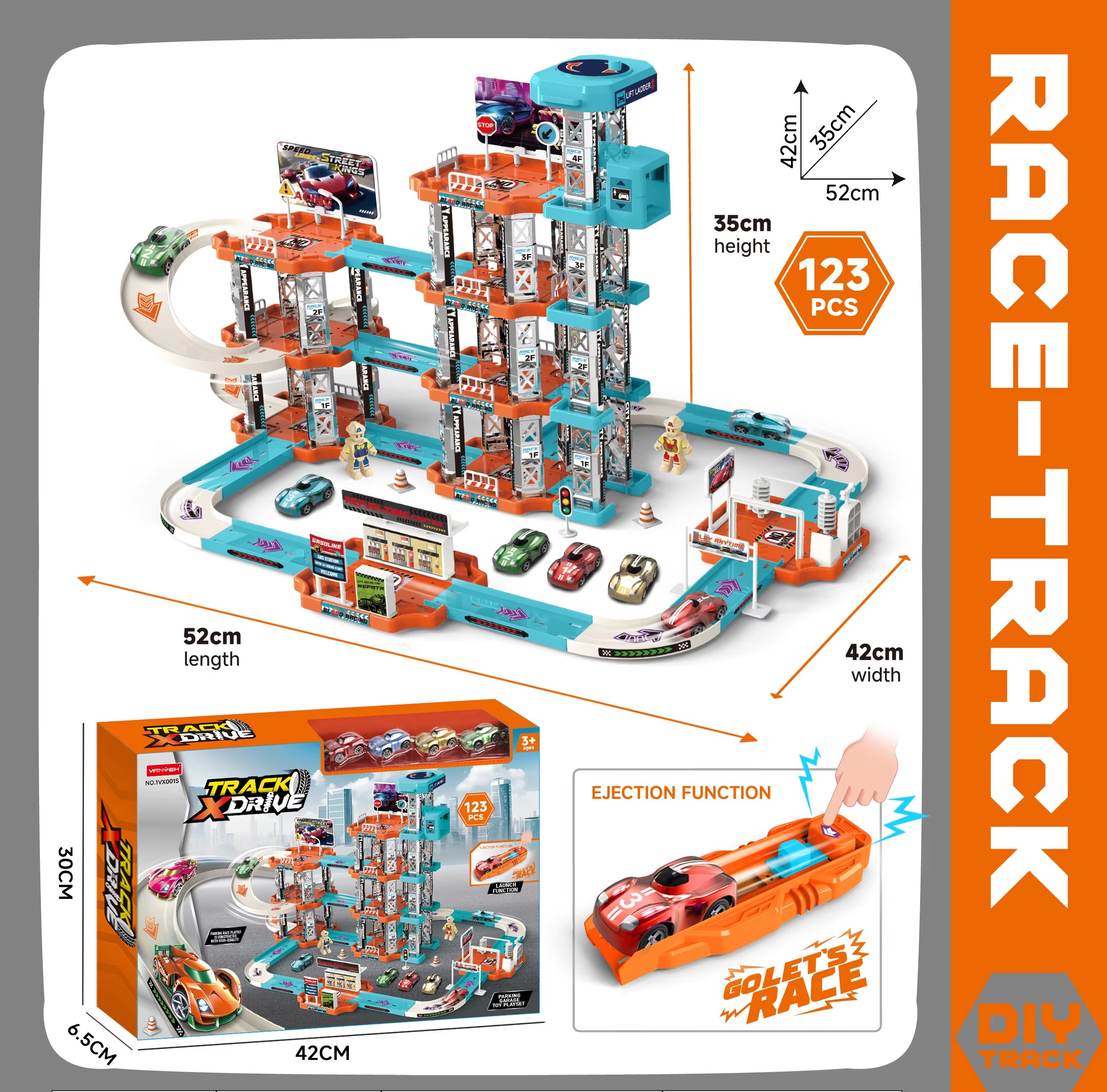 5-layer-diy-assembly-railway-construction-slide-toy-parking-lot-exciting-catapult-track-car-racing-kit-123pcs