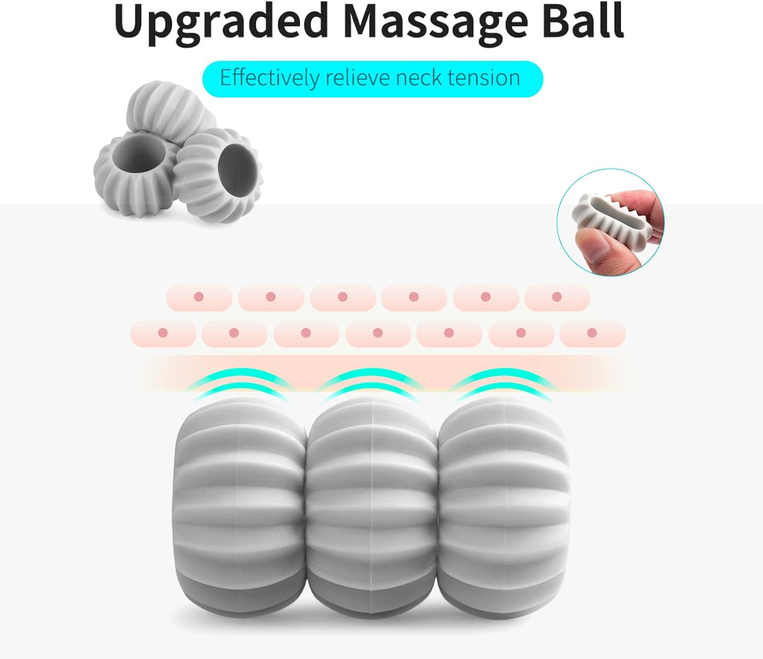 Handheld Neck Massager Roller 6 Balls Massage Point