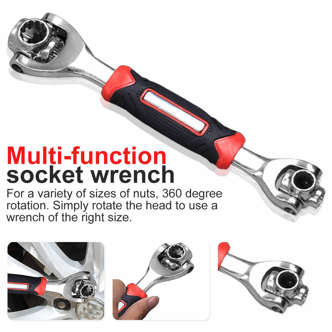 48-In-1 Universal Multi-Function Wrench 360 Degree Rotary Adjustable Spanner