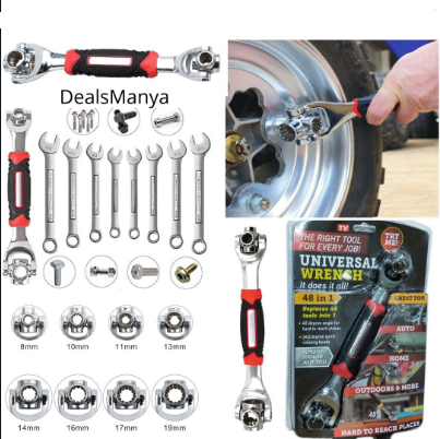 48-In-1 Universal Multi-Function Wrench 360 Degree Rotary Adjustable Spanner