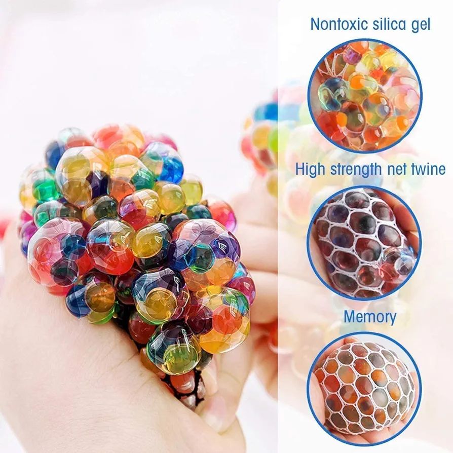 Mesh Squishy Balls Stress Relief Squeeze Grape Balls Slime Stress Ball Anti Stress Toys