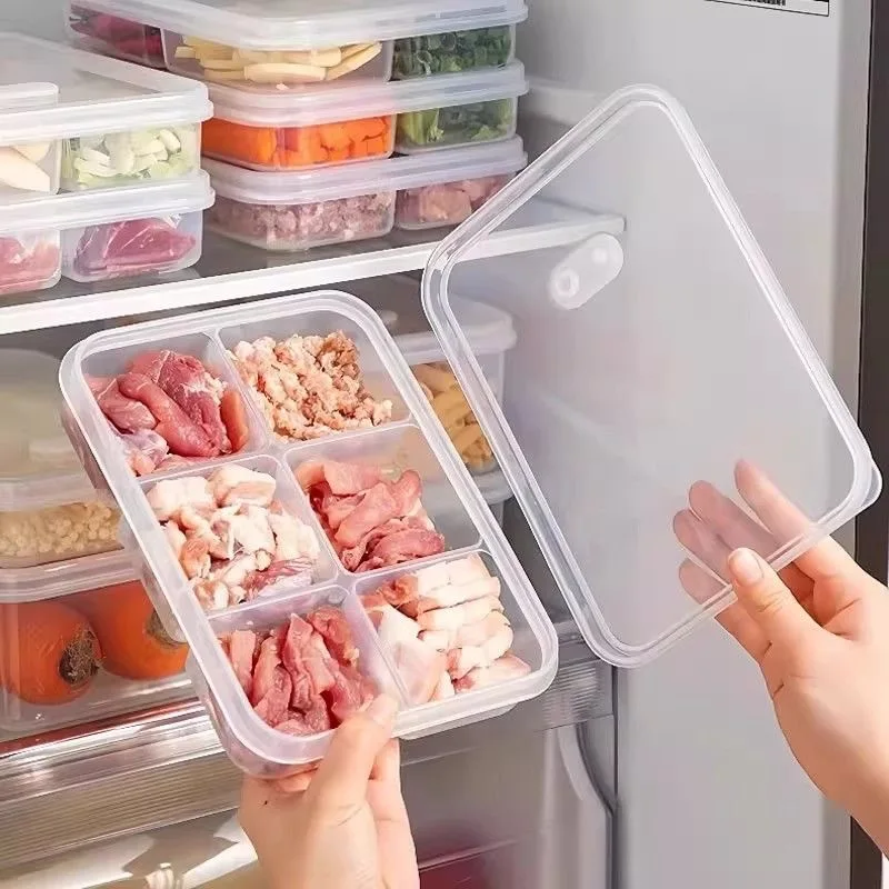 Narrow Compartment Food Storage Containers for The Fridge Designed for Frozen Meats And Suitable for Vegetables And Fruits 6 – Grid