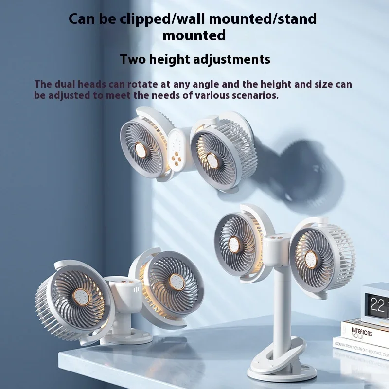 Multifunctional Double Head Clip Fan
