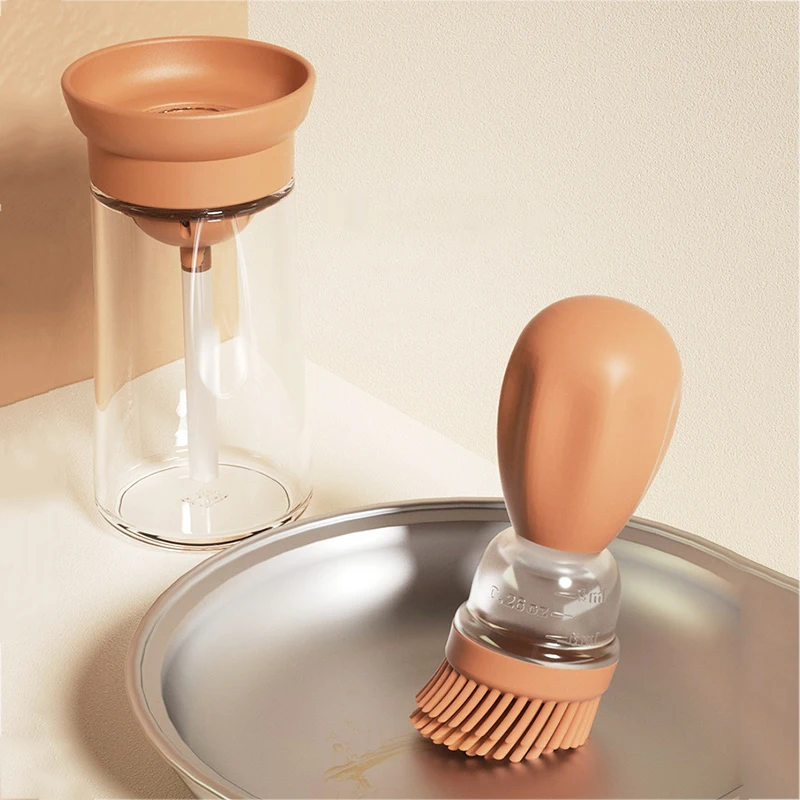 Glass Olive Oil Dispenser Bottle with Brush 2 in 1, Silicone Dropper Measuring Oil Dispenser Container